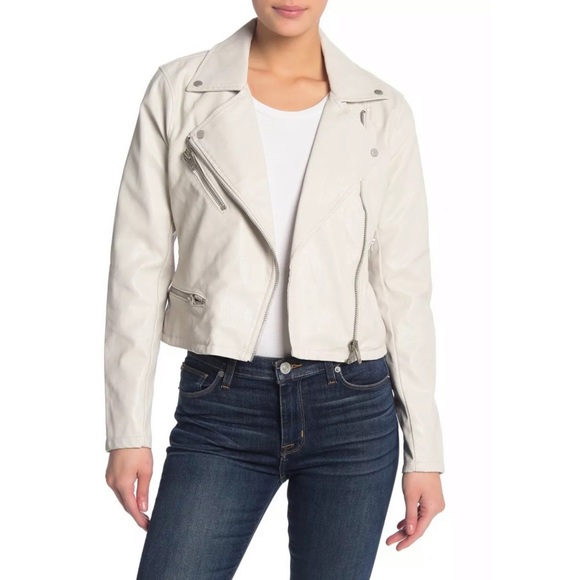 Blank NYC Jackets & Blazers - BLANKNYC Gray Zip Faux Leather Moto Jacket